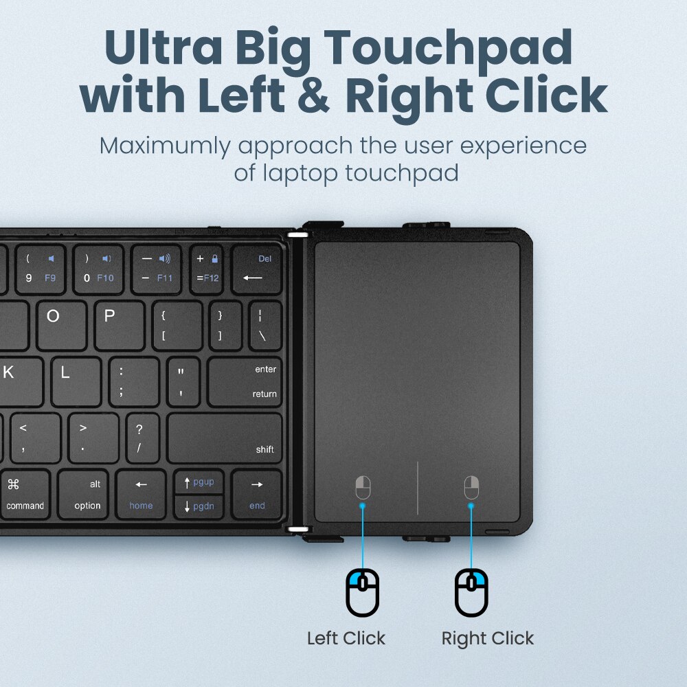 AVATTO Portable Mini Folding Wireless Bluetooth 5.1 Keyboard With 3Channels Connection For Windows Andro IOS Tablet Ipad Phone