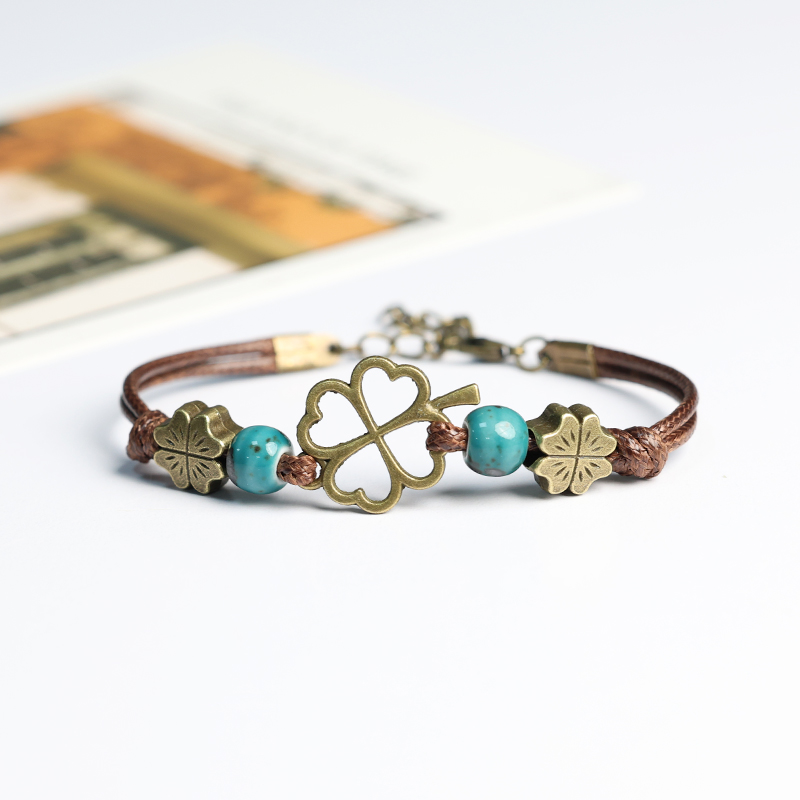 %E3%80%90Cheap%E3%80%91Lucky%20Grass%20Four-leaf%20Clover%20Good%20Luck%20Bracelet%20Woven%20Bracelet%20for%20Boys%20and%20Girls%20Couple's%20Ceramic%20Bracelet%20Student's%20Best%20Friend%20-%20Image%204