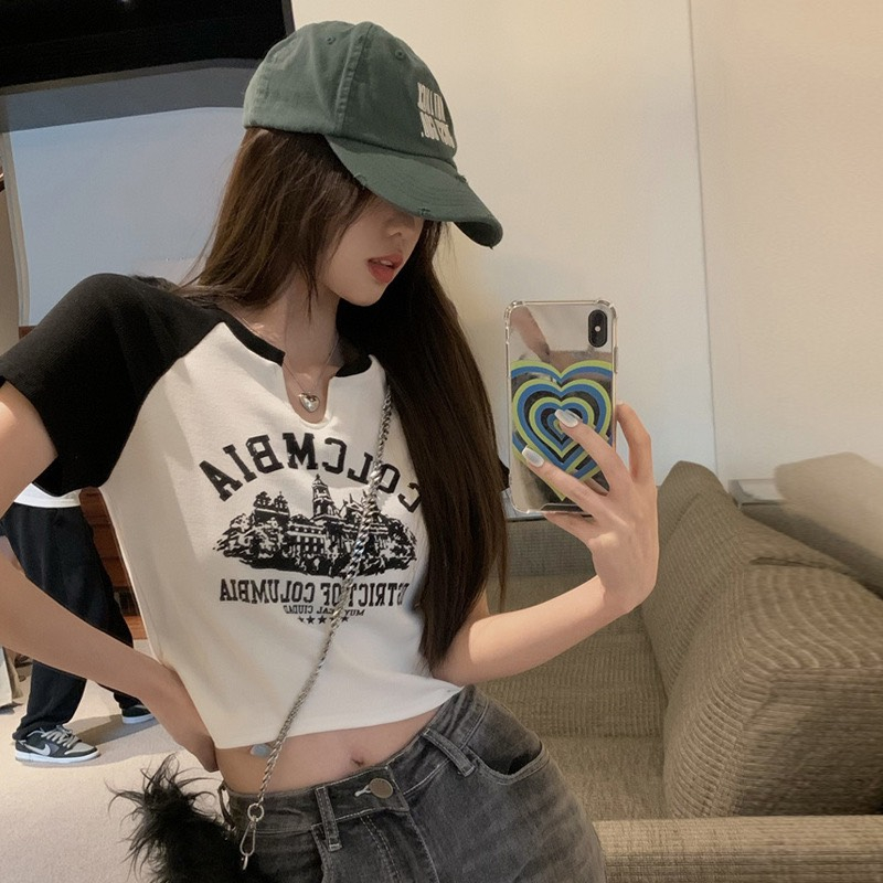 Áo Croptop COLOMBIA Cổ giọt lệ