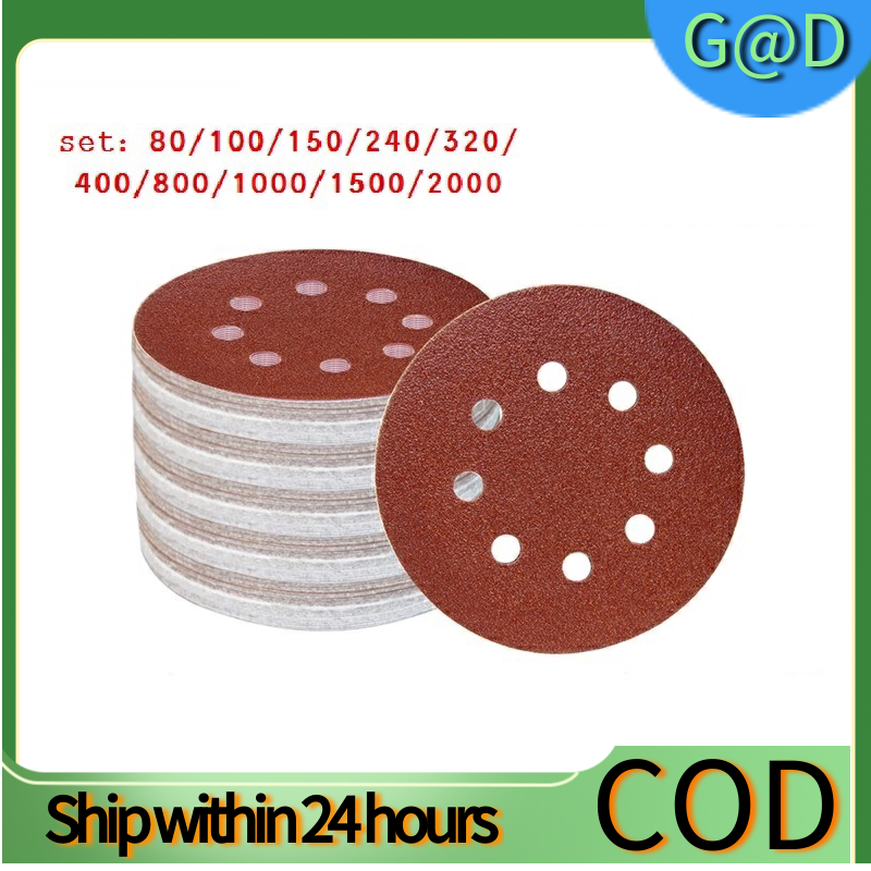 100pc 125mm Sanding Discs Self Adhesive Pads 802000 Mixed Grit Orbital Sander Lazada PH