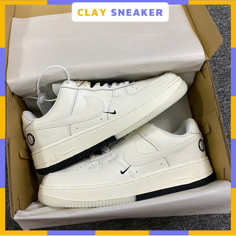 Giày thể thao nam nữ trắng sneaker Nike air force 1 af1 âm dương chữ B cổ thấp cao cấp đi chơi đi học đi làm hot trend / Clay Sneaker