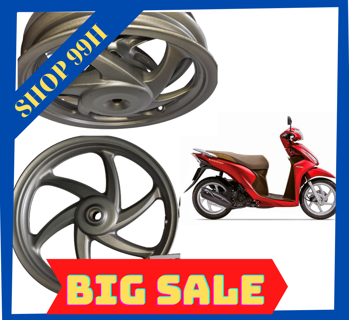 Mâm Zin theo xe Vision - AB 2010 hàng cũ đã qua sử dụng màu bạc hoặc đen