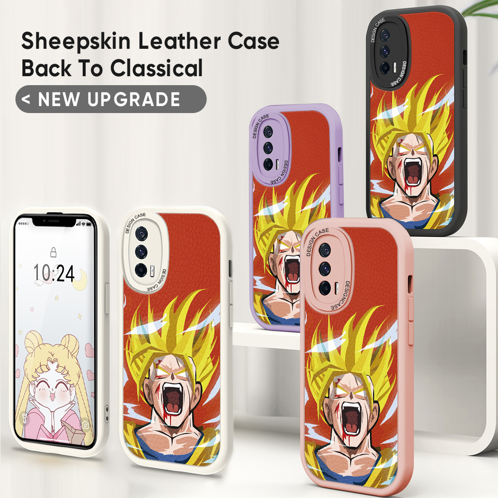 Jizetin Leather Case For iPhone 14 Plus iPhone 14 iPhone 14 Pro iPhone 14 Pro Max Slim Dragon Ball Son Goku Leather Back Casing PU Leather Cover Phone Case