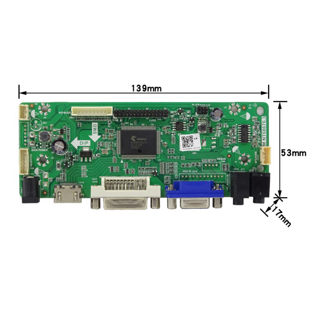 【Free Returns】 new M.NT68676.3 For 7-65 inch LCD HD AD machine commercial display industrial control driver board HDMI VGA DVI Audio.