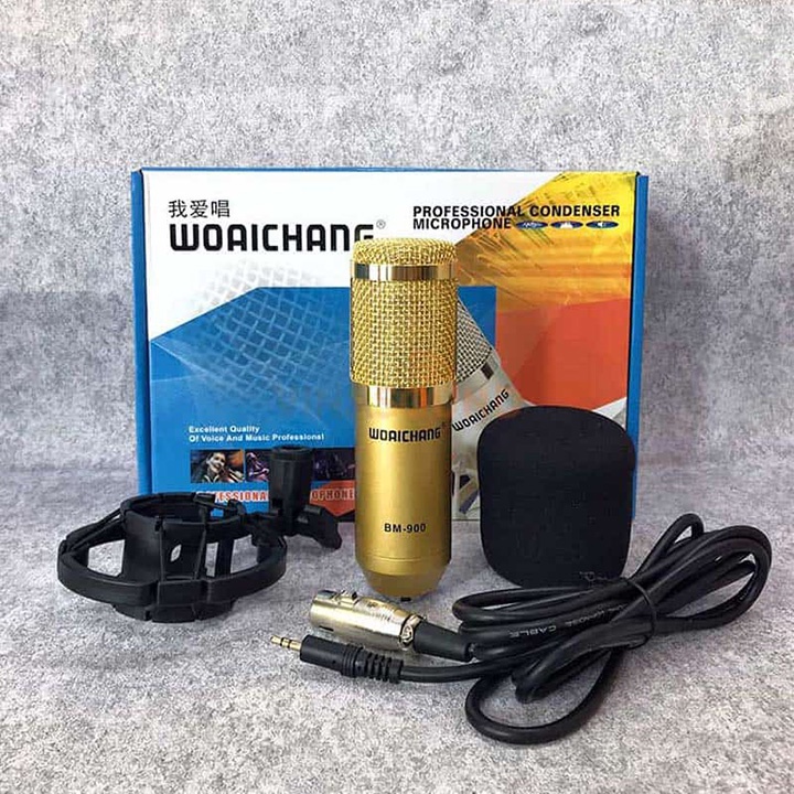 Bộ combo mic livestream hát karaoke card V8 có autotune micro BM900