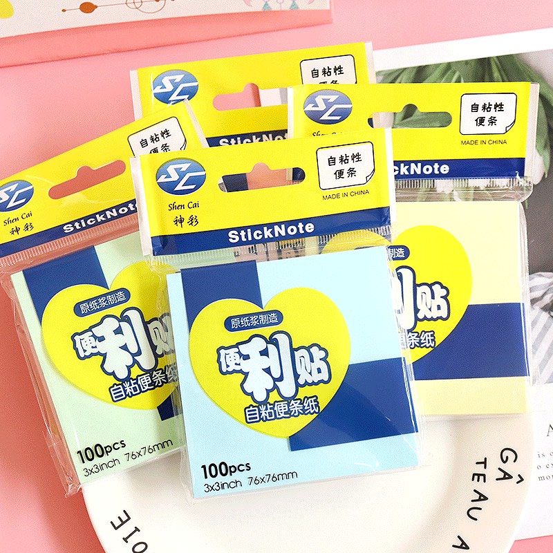 Giấy Note Hình Chữ Nhật - Nhiều Màu Nổi Bật (100 tờ - 3 kích thước)