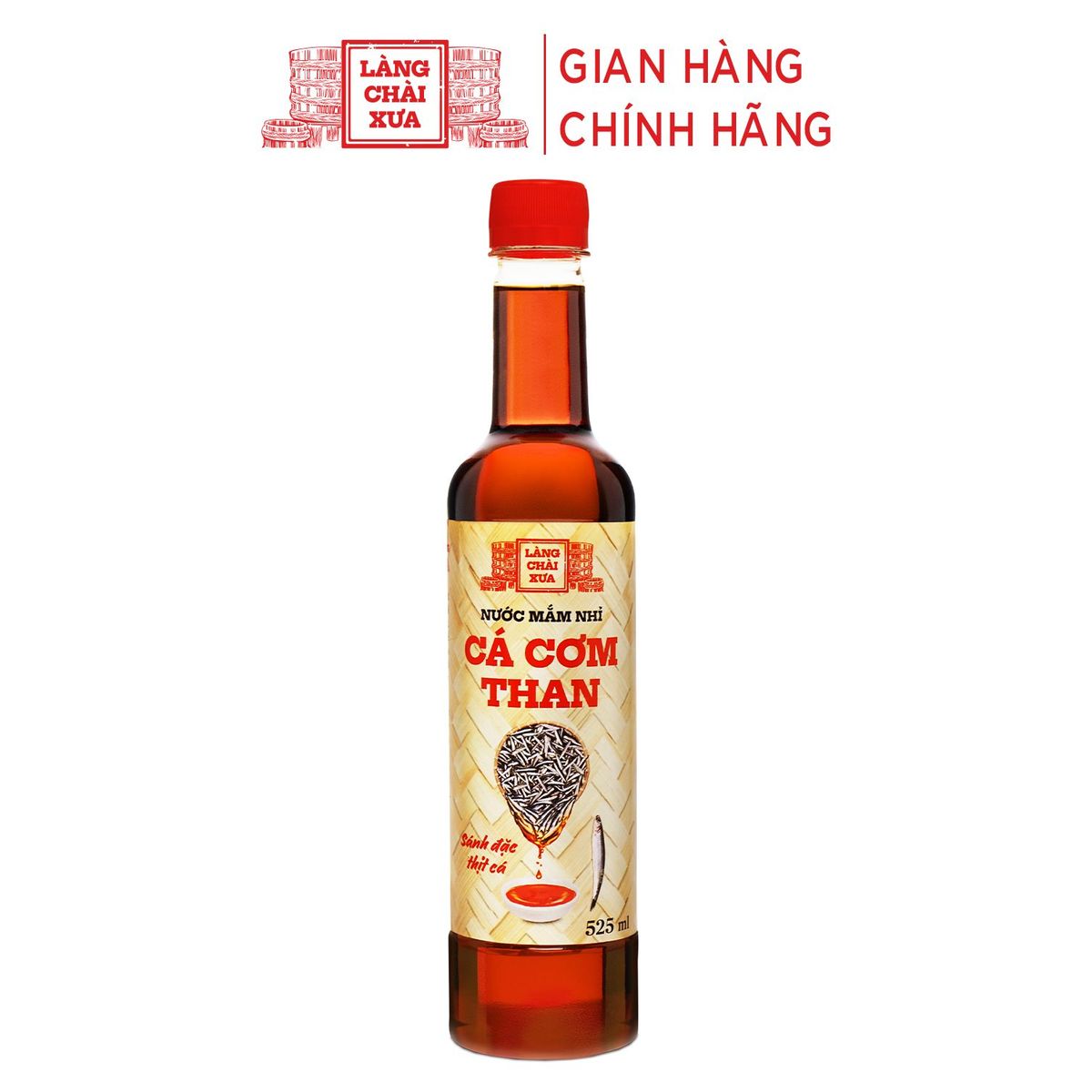 [THÙNG 6 CHAI] NƯỚC MẮM NHỈ CÁ CƠM THAN 525ML - LÀNG CHÀI XƯA
