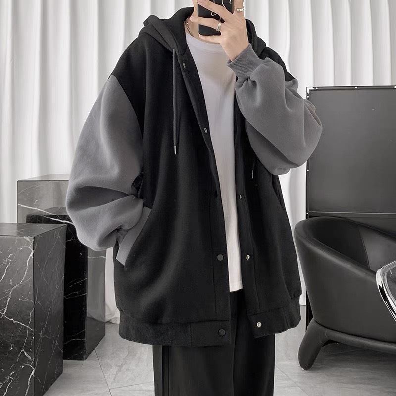 [HCM]ÁO KHOÁC HOODIE NÚT GÀI TÚI HỘP FOM DÀI THỜI TRANG CÁ TÍNH