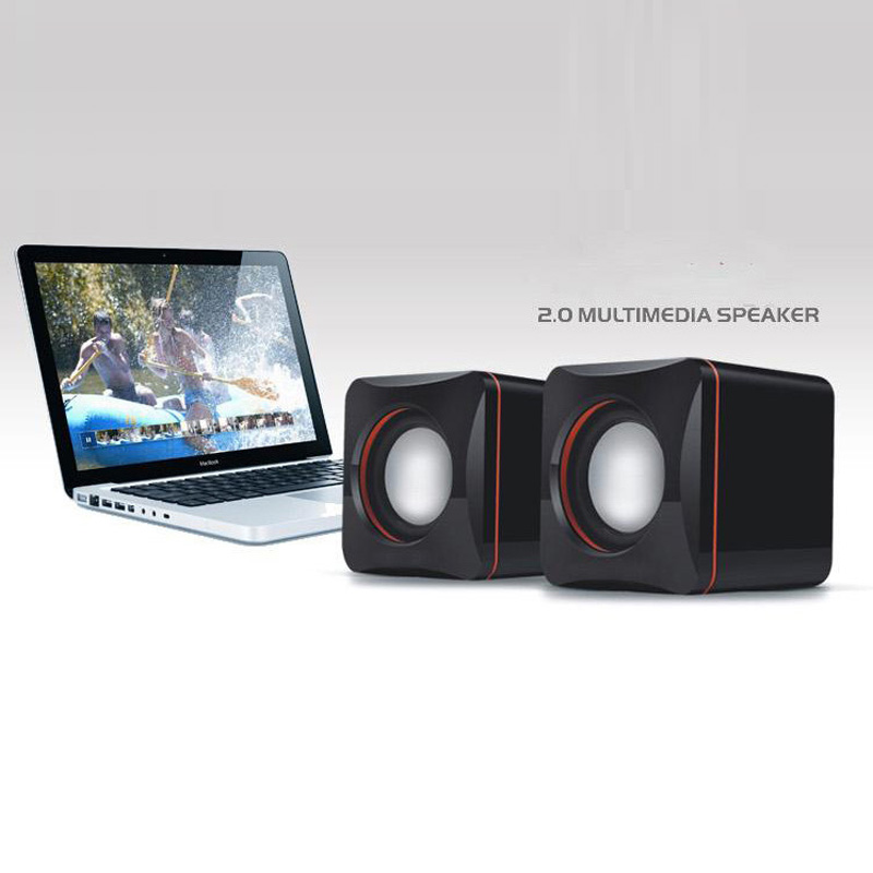 KUDIXIONG Cube computer small speaker desktop notebook desktop multimedia portable mini home wired audio