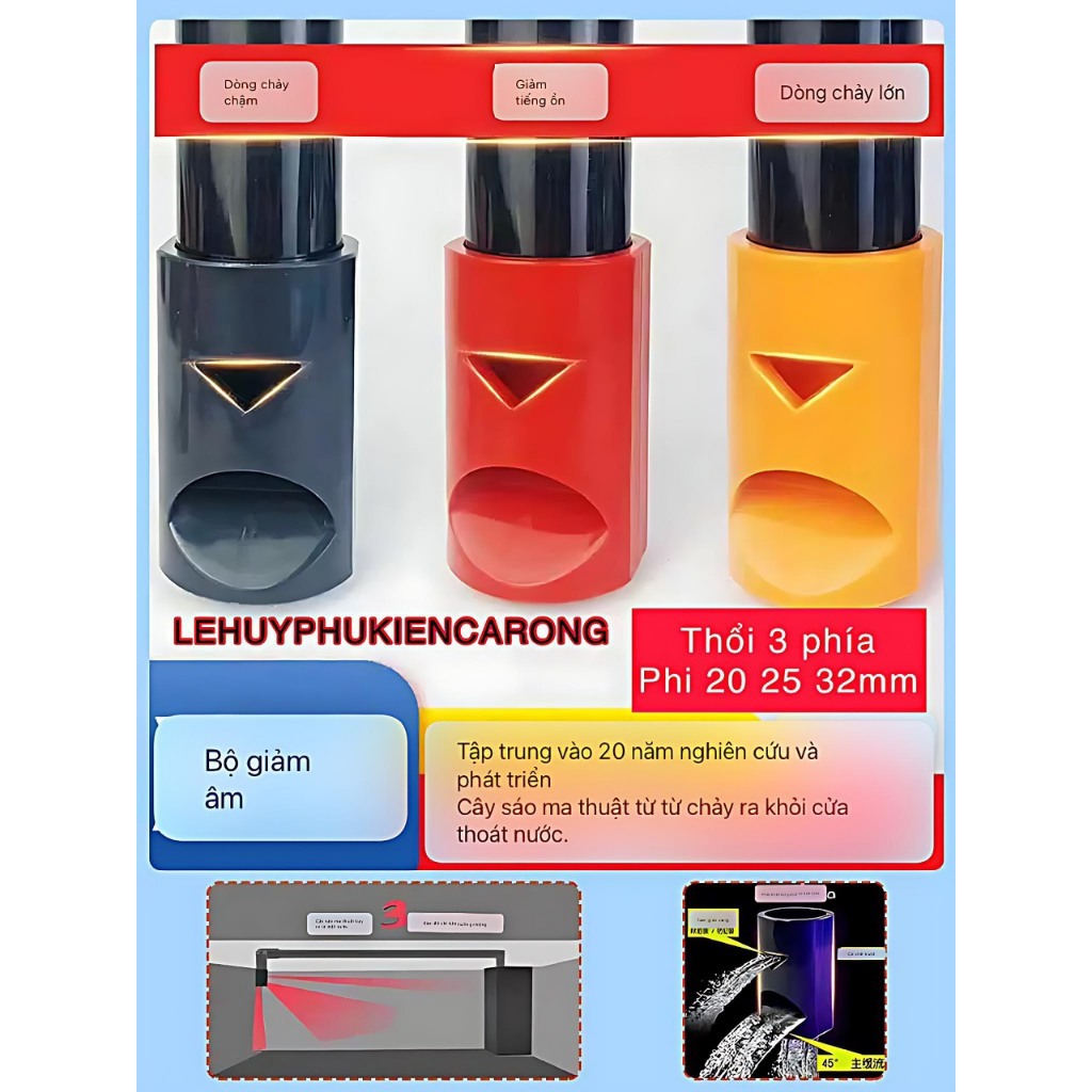 Đầu phun nước đa năng - ống thổi mặt thổi đáy phi 20 25 32mm giành cho bể cá