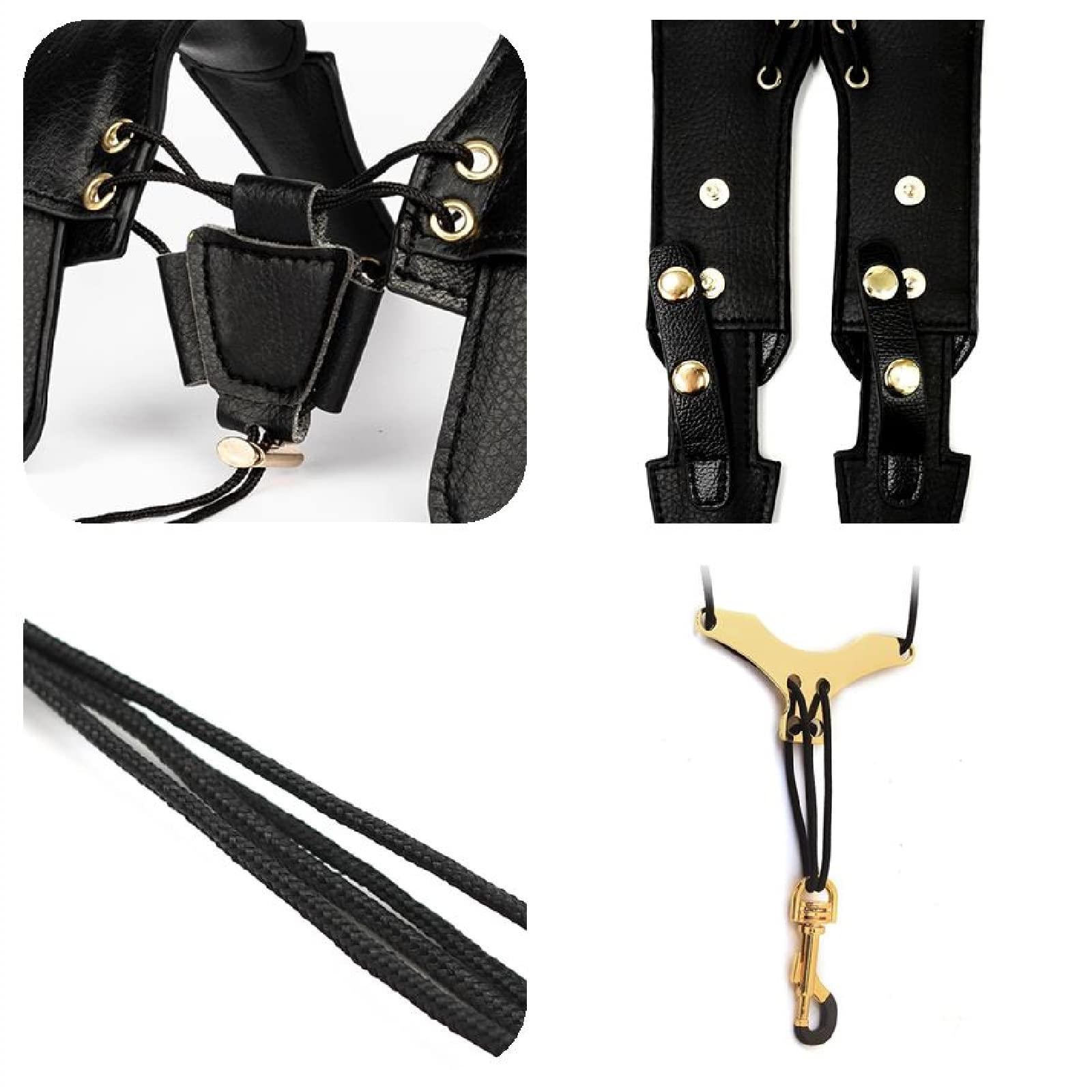 Miwayer Saxophone Strap Leather Adjustable Saxophone Shoulder Strap Saxophone Lanyard Musical Instrument Essories