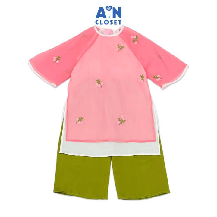 Bộ Áo Dài bé gái họa tiết Đào&hellip;