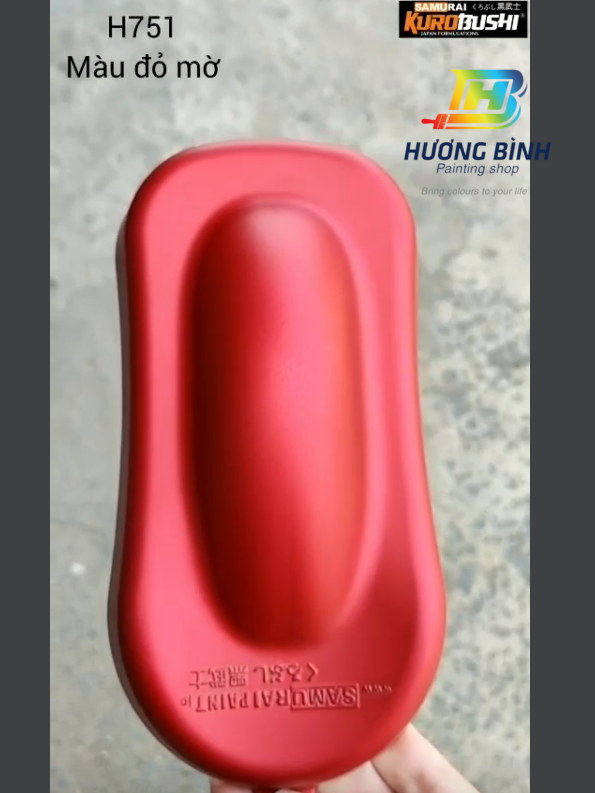 Sơn xịt Samurai màu Đỏ Mờ - H751 (cần sơn trên nền Bạc) (400ml)
