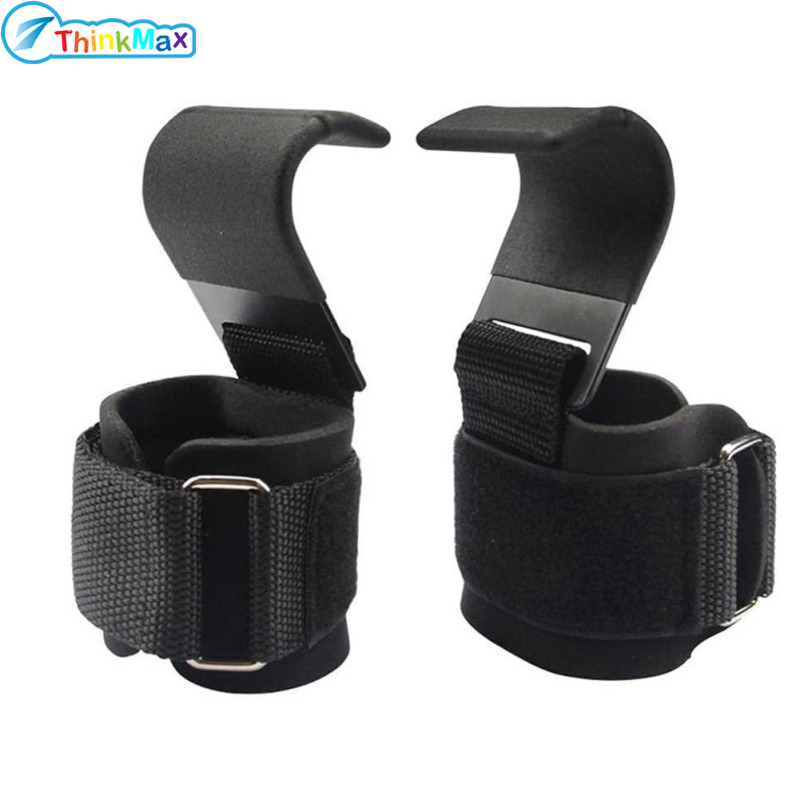 2pcs Weight Lifting Hook Grips With Wrist Wraps Gym Fitness Hook Suitable For Weightlifting Pull-ups