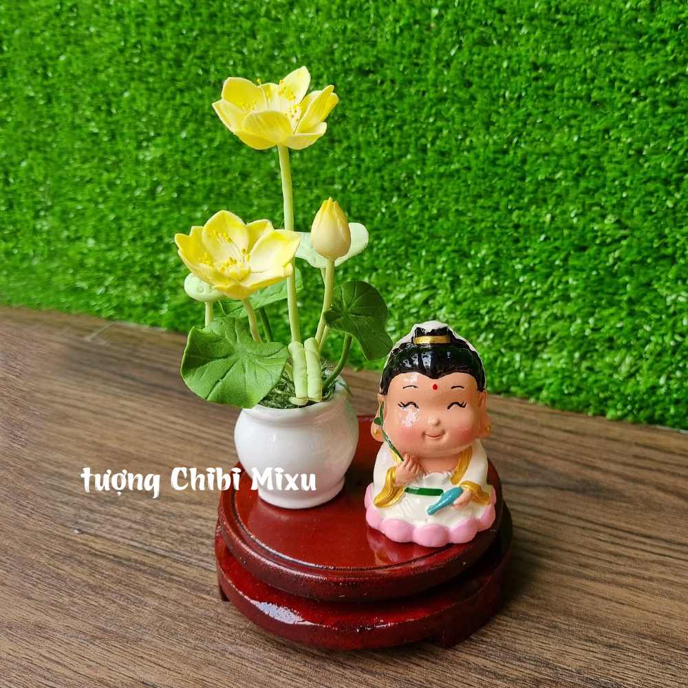 Chậu hoa sen bằng đất sét Nhật cao tầm 10cm
