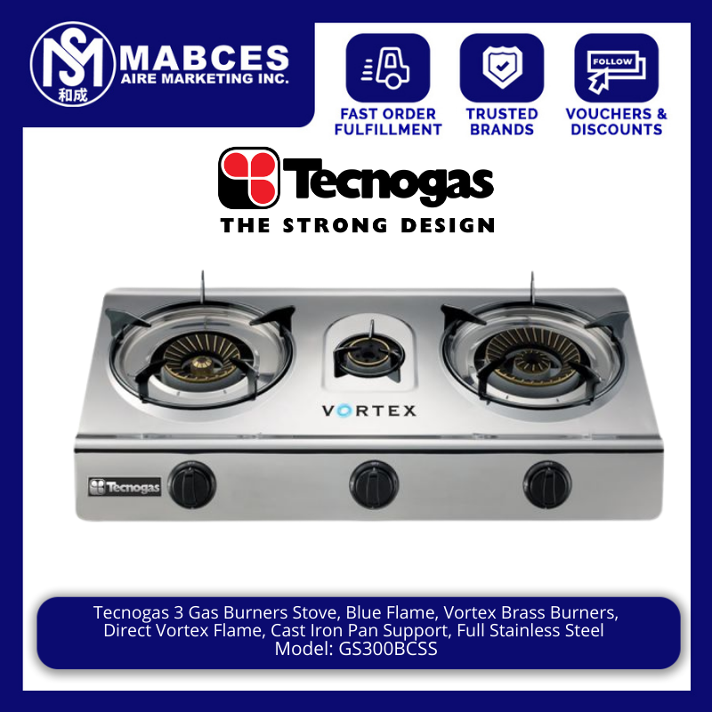 tecnogas 3 burner gas stove