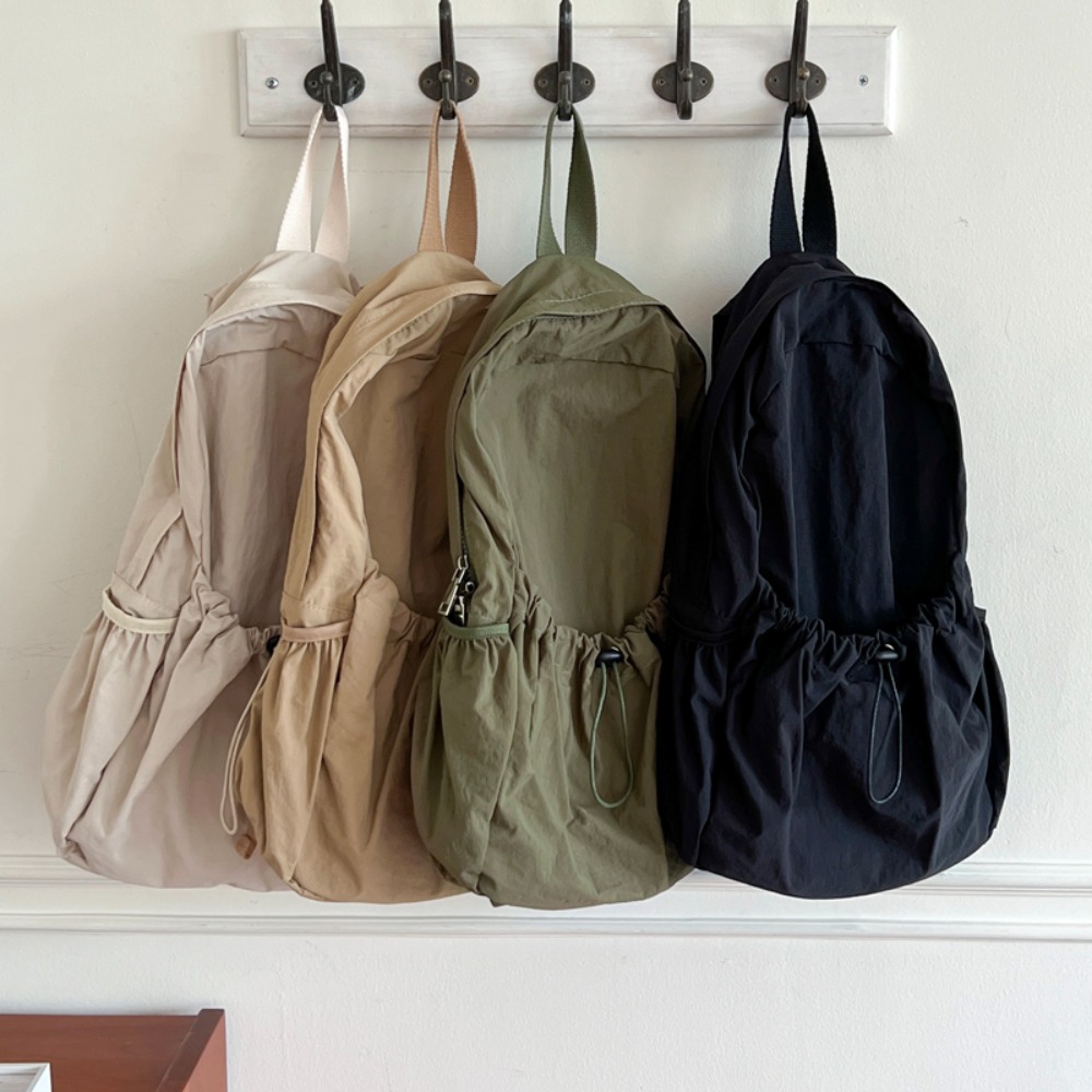 MISAP Korean High Quality Nylon Middle Backpack Women's Bag Shoulder Bag Backpack Bag