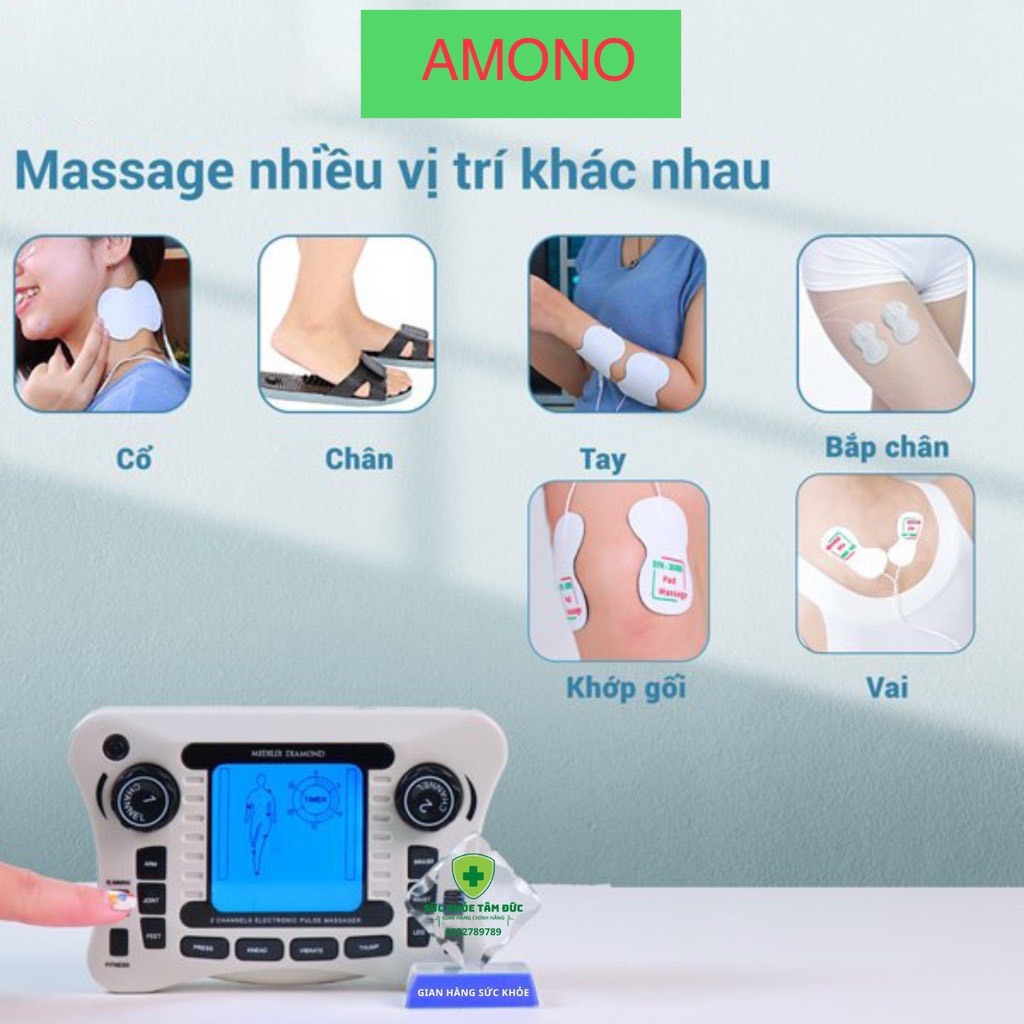 Máy massage xung điện, máy mát xa châm cứu 8 miếng dán SYK-308B