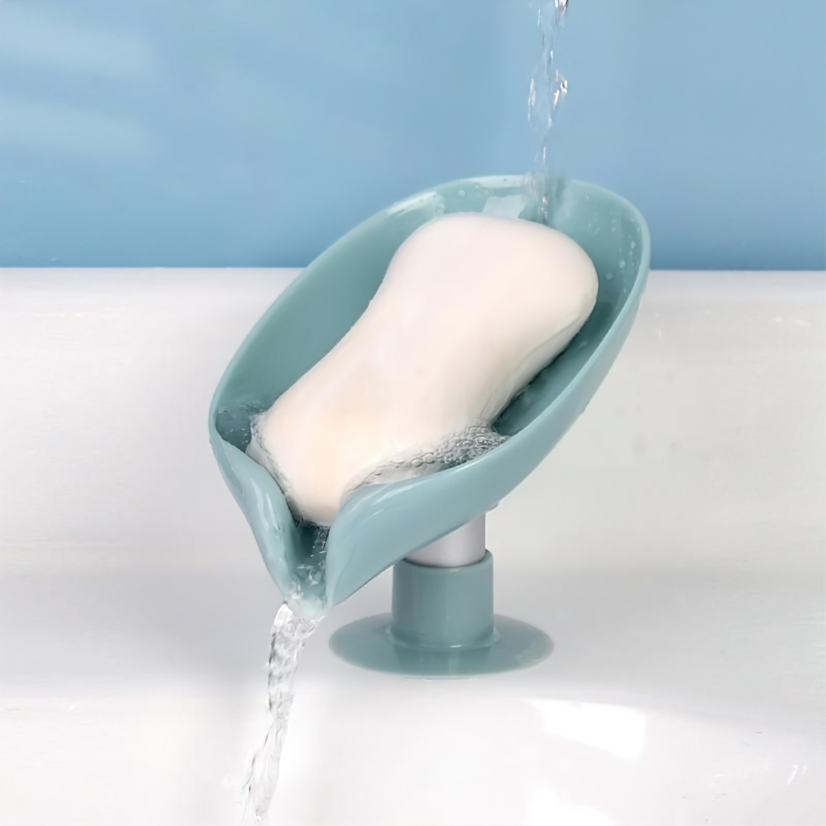 Sen-hause leaf shape soap dish organizer with draining ball bathroom plastic soap dish rack