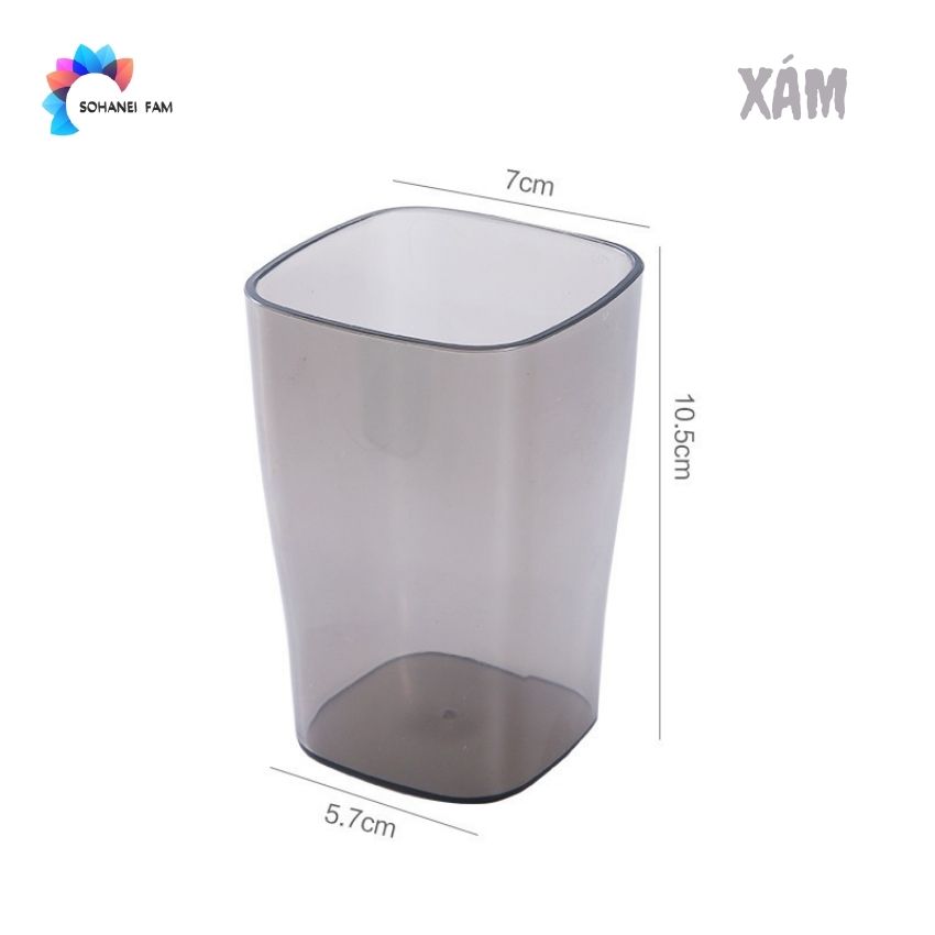 [LY CỐC-NHIỀU MẪU] Ly Cốc Nhựa Acrylic Trong Suốt Đầy Màu Sắc, Ly Uống Nước Nhiều Màu, Cốc Súc Miệng Trong Suốt- SOHANEI FAM