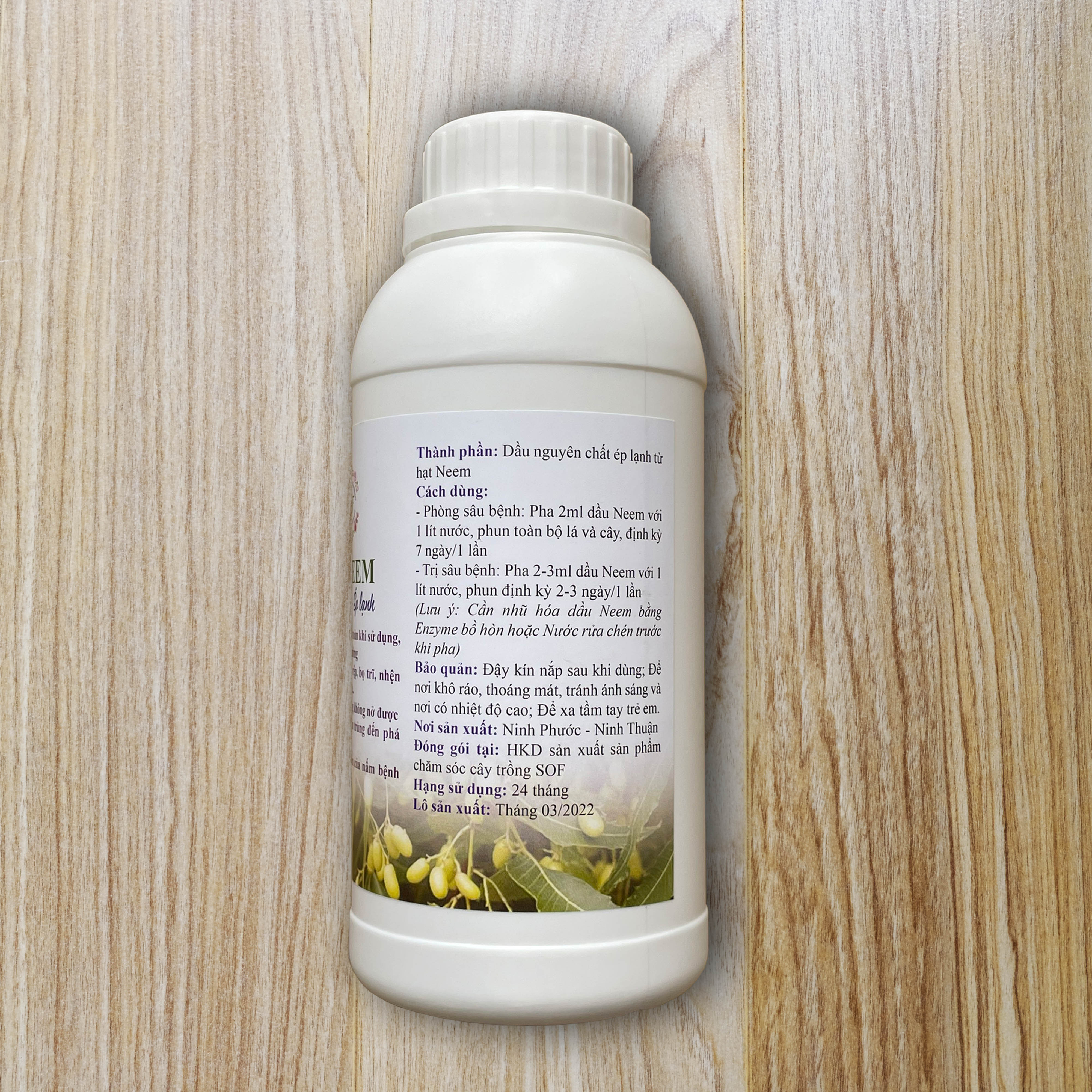 Dầu Neem nguyên chất SOF 500ml - Neem oil hữu cơ