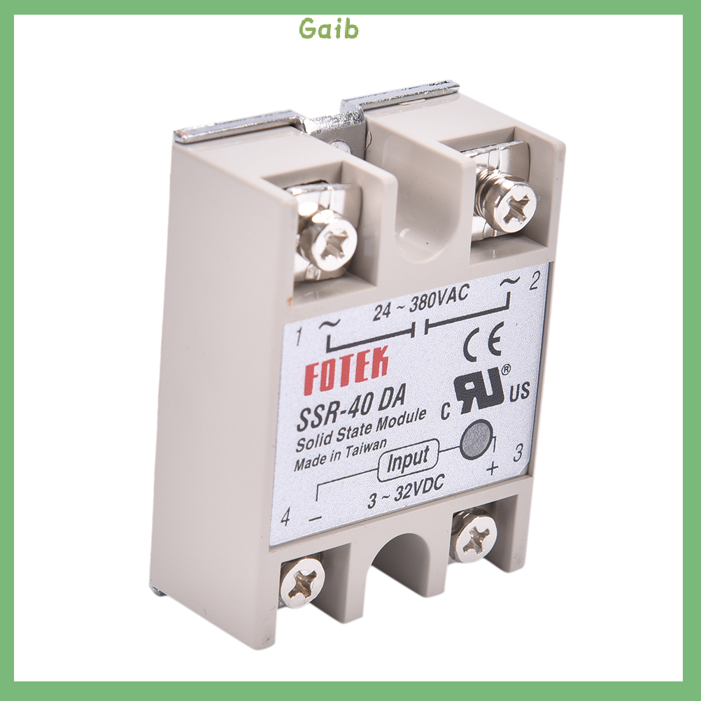 Gaib Industrial Solid State Relay SSR 40A with Protective Flag SSR-40DA 40A DC control AC