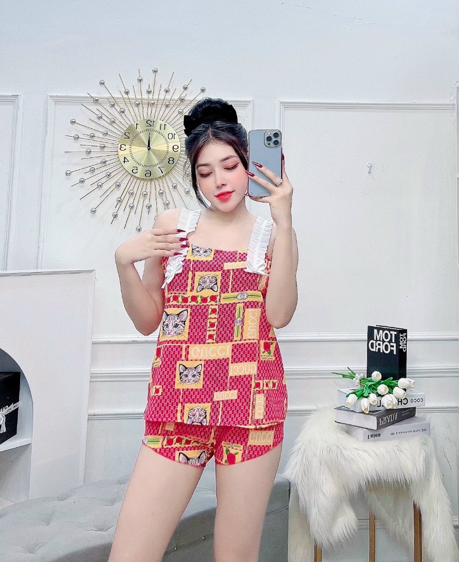 Set Áo Phối Bèo Vải Lụa Hàn Mát Mềm Mại Freesize dưới 60kg