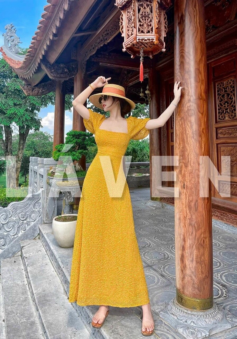 [HCM] Đầm Maxi Dài Cổ Chử U Tay Phồng Chất Liệu Xốp Chỉ LONG Mart Màu Sắc Nhã Nhặn Thật Sự Phù Hợp Để Tới Công Sở, Đi Làm Hoặc Đi Chơi,Free Size Dưới 55kg,Phù Hợp Mọi Với Mọi Phong Cách.