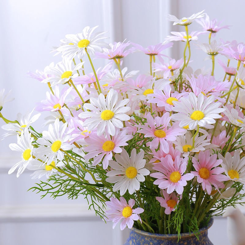 Hoa lụa - Hoa cúc họa mi giả hàng cao cấp giống thật