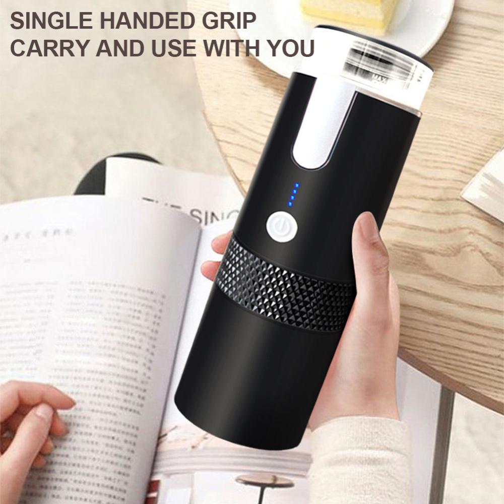 170ML Capsule Coffee Machine Wireless Mini Coffee Brewer Compatible with Capsule & Ground Coffee for Home Kitchen Office