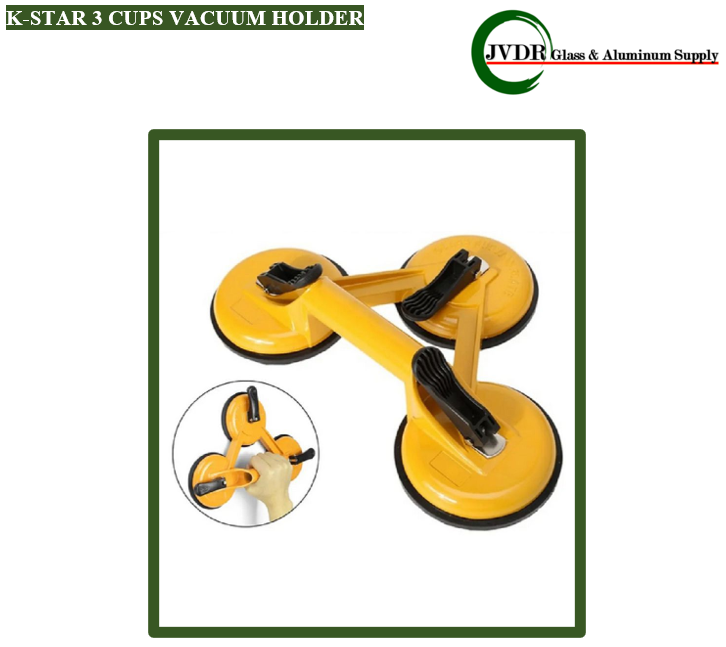 KStar 3 Cups Vacuum Holder Glass Suction Aluminum Body 120 kg Capacity