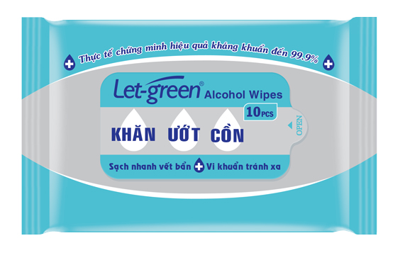 Khăn ướt cồn Letgreen 10 miếng