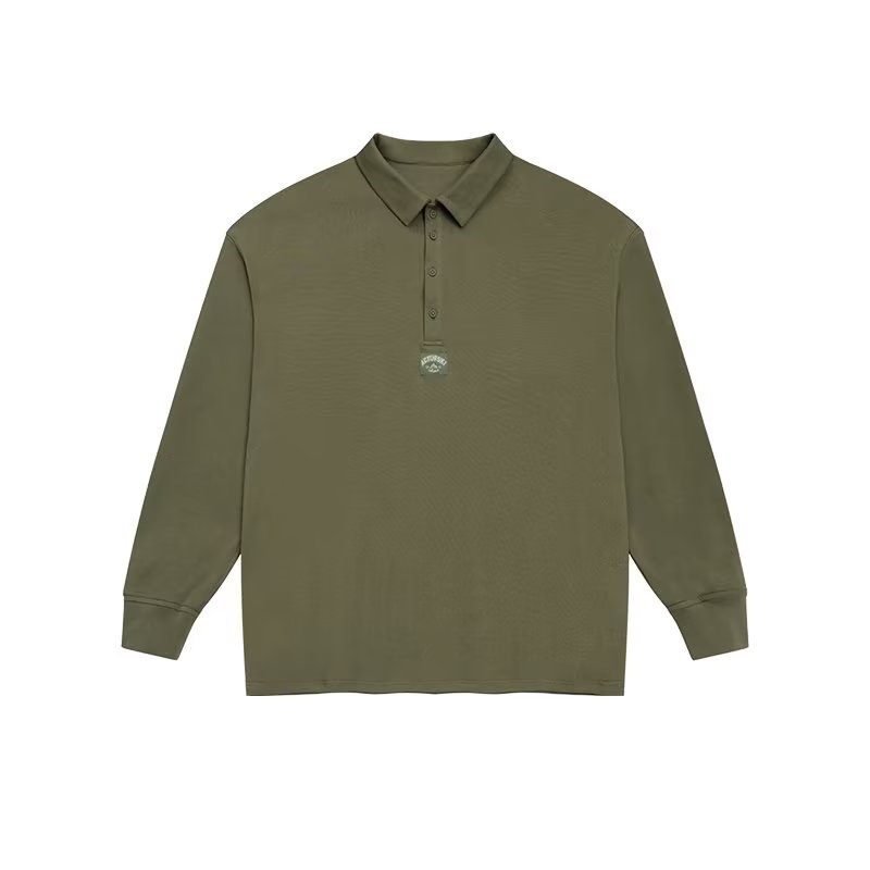 LIVE GREAT Loose pullover polo shirt long sleeve polo neck t-shirt lapel sweatshirt men