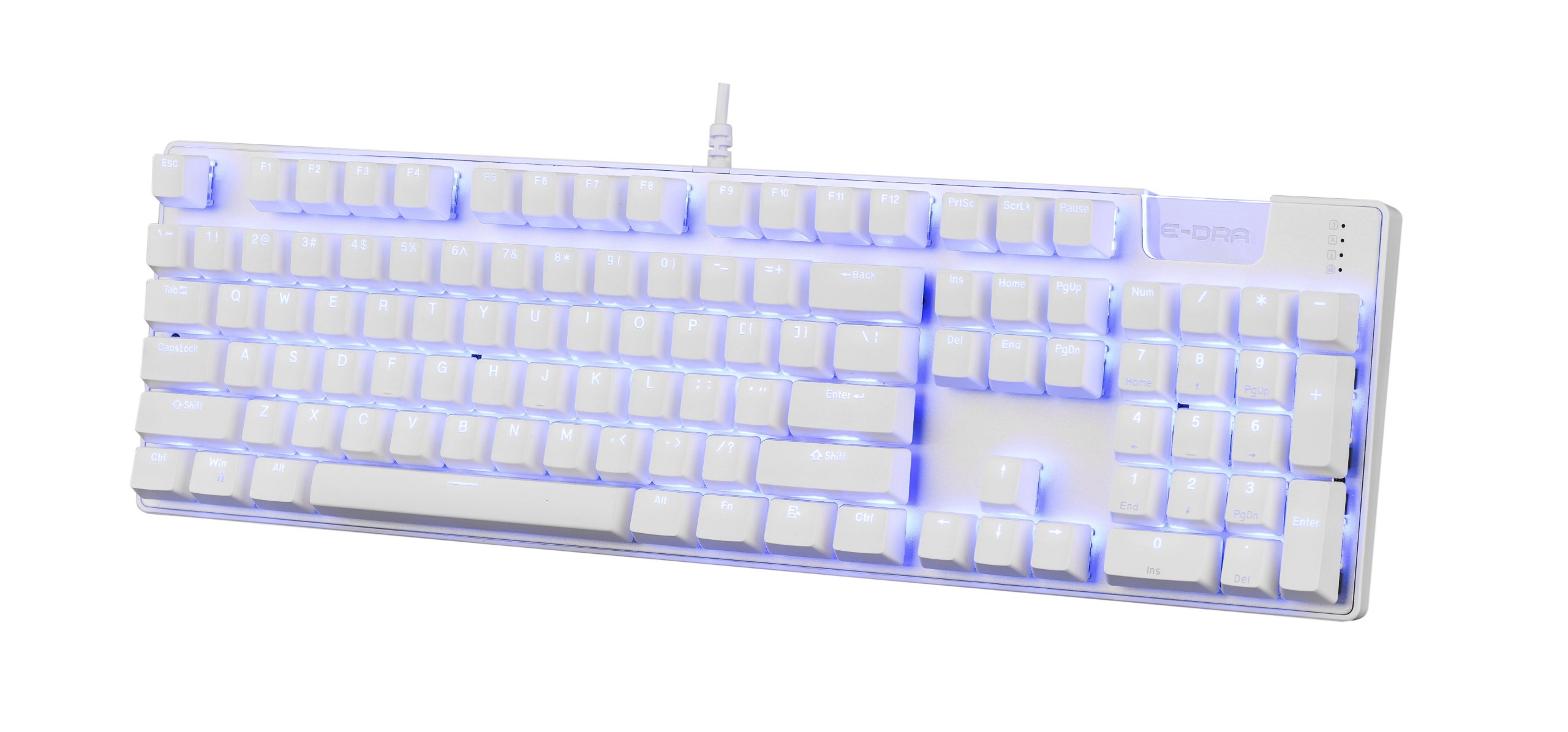 Bàn Phím Cơ EDRA EK312 Trắng LED Rainbow (Blue , brown , Red E-Dra switch )