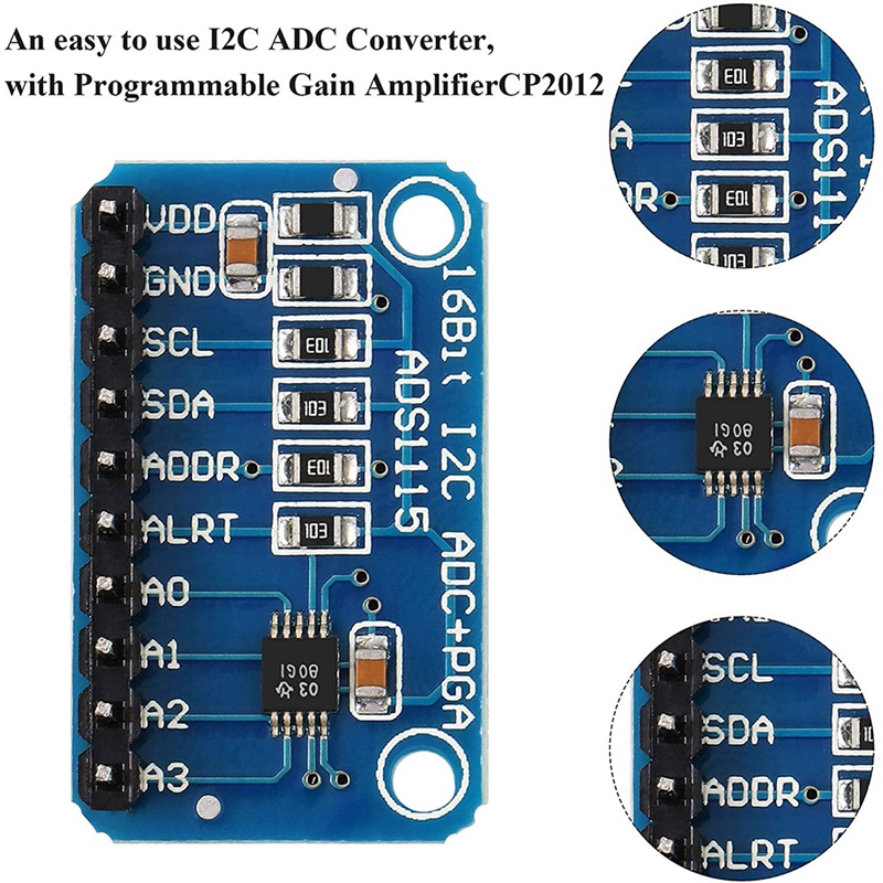 6 Pcs Ads1115 Analog To Digital Converter 16 Bit Adc Module Converter With Programmable Gain 5065