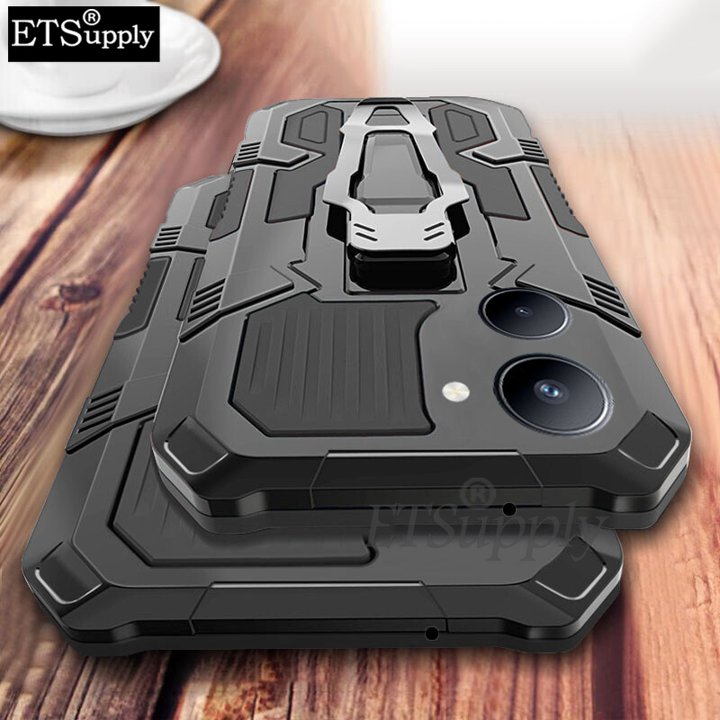 Phone case Vivo Y28S Y03 Y18 Shockproof Armor Stand Holder with Metal Clip Mountaineering Back cover Vivo Y03 Y18 Y28S case.
