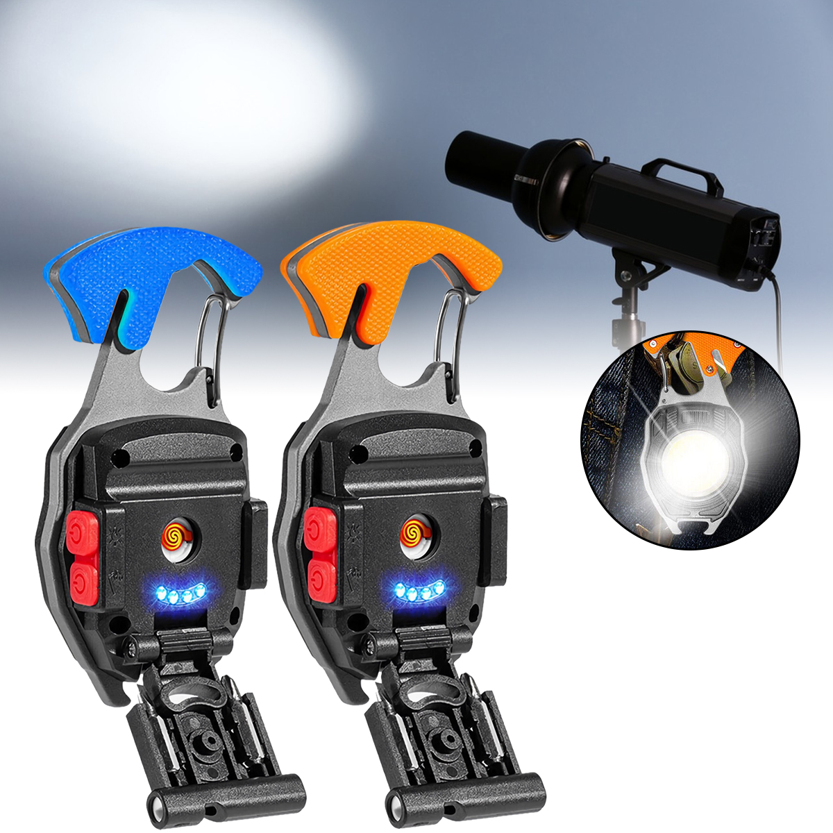 Bokali COB LED đèn pin nhỏ Móc chìa khóa có đèn đa chức năng Đèn làm việc cho cắm trại