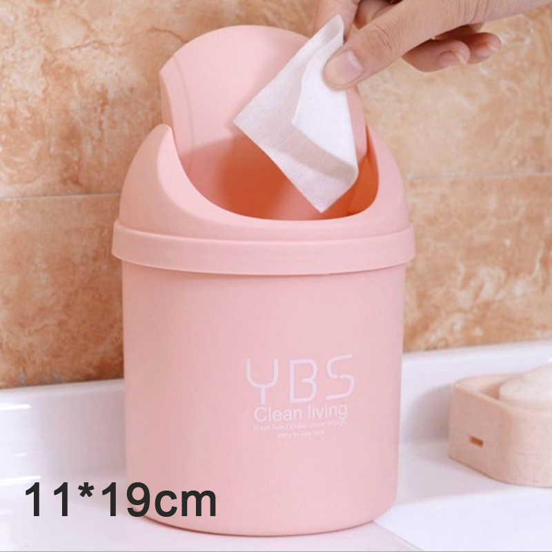 Desktop Mini Waste Bin Small Trash Can Household With Bins Desk Storage