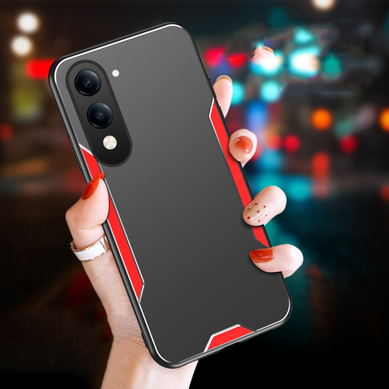 For Vivo Y04S Case Aluminum Metal Matte Cover Soft Silicone Frame Camera Protection Cover For For Vivo Y04 4G Back cover Phone Cases