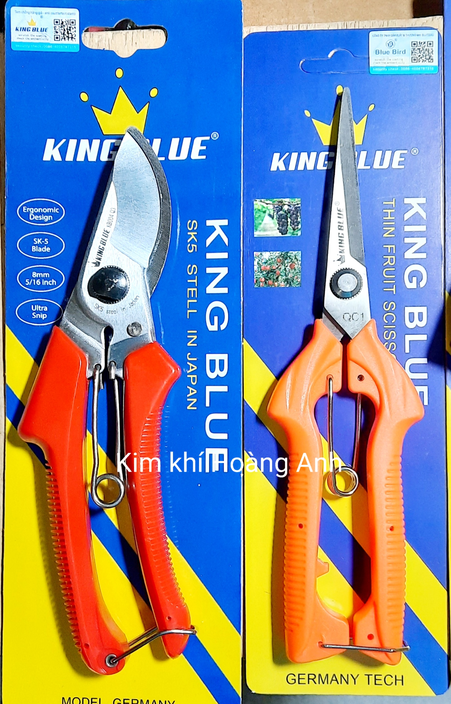 Bộ đôi kéo cắt cành, kéo tỉa cành cao cấp siêu sắc, siêu bền Kingblue SK5 Germany