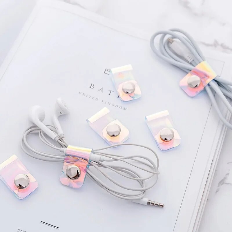 10PCS Hộp sắp xếp Dây cáp USB cuộn quấn Dây cáp máy tính để bàn gọn gàng linh hoạt quản lý đoạn cáp chủ cho chuột dây tai nghe tổ chức