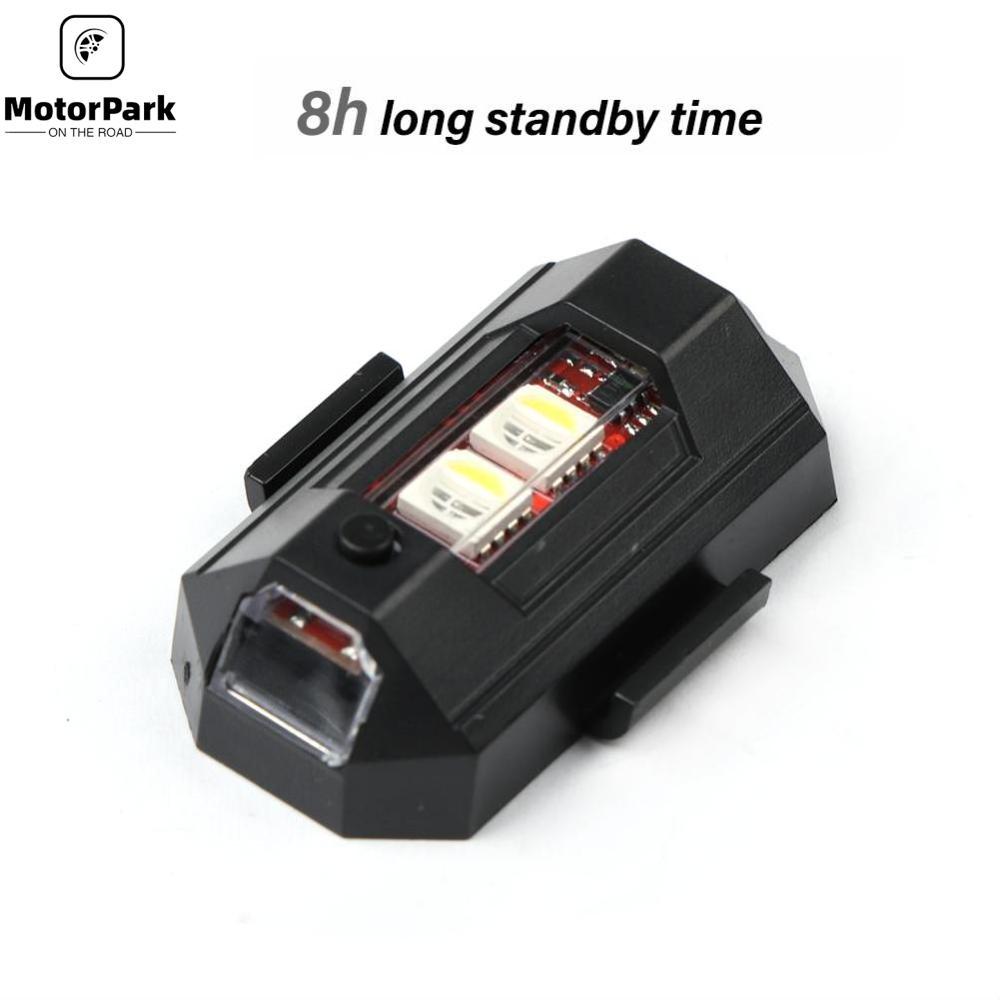 MotorPark Motorcycle Strobe Lights RC Drone LED Flash Position Wireless Light for RC Fix Wing Aircraft Airplane Helicopter Warning Lights