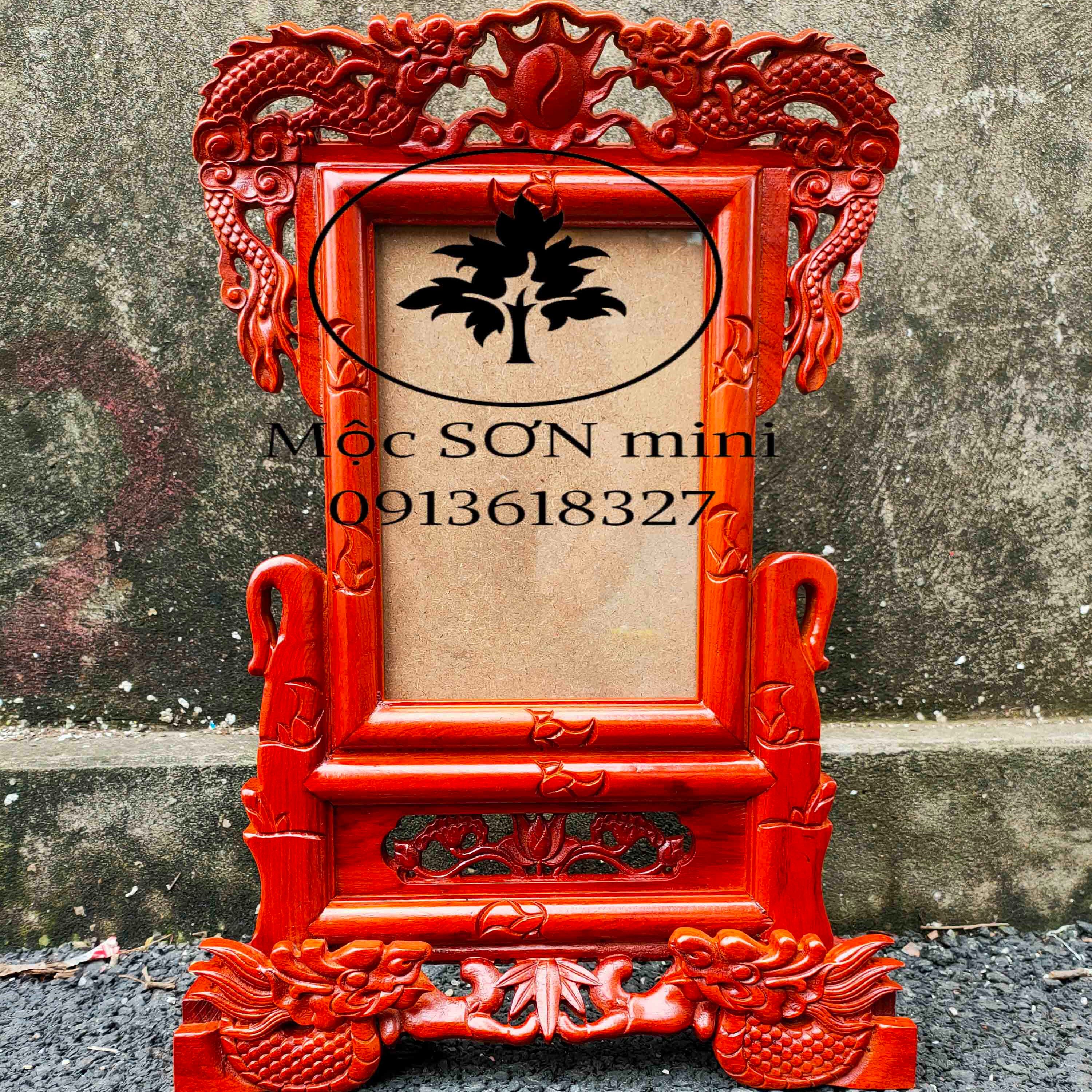Khung ảnh thờ rồng gỗ hương,song long ban thờ,khung hình gỗ cỡ ảnh thờ 15x21,18x24,21x31,25x35,26x39