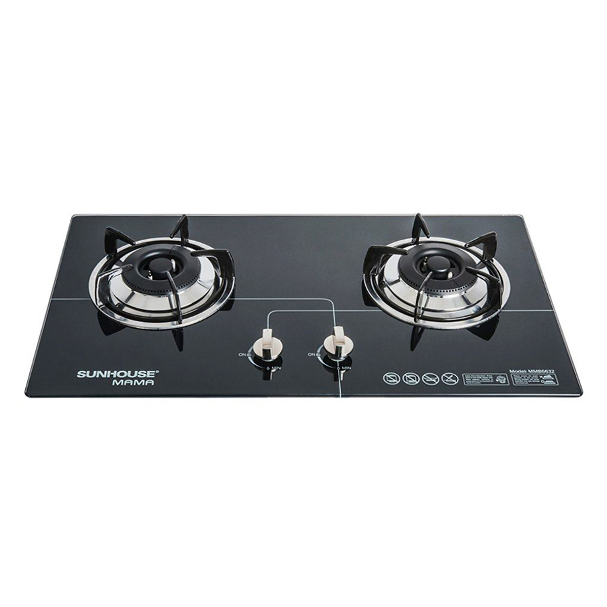 Bếp gas âm đôi mặt kính sunhouse - mmb6632 - hàng chính hãng