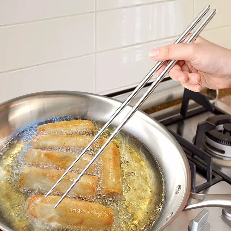 Đũa chiên xào thức ăn bằng inox 304 tiện dụng dài 36cm