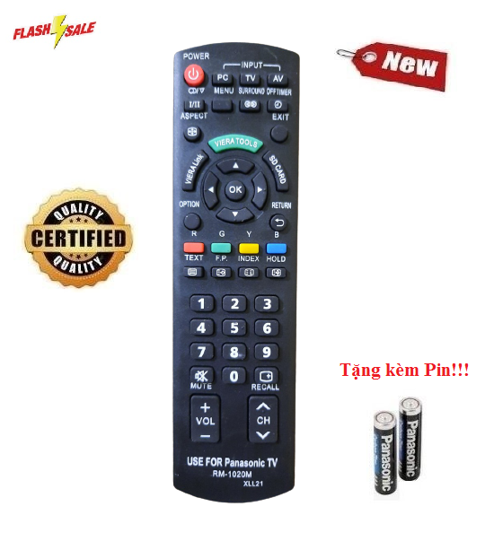 Remote Điều khiển tivi Pa_na_so_nic RM-1020M LED/LCD/Smart TV- Hàng mới có tặng kèm Pin