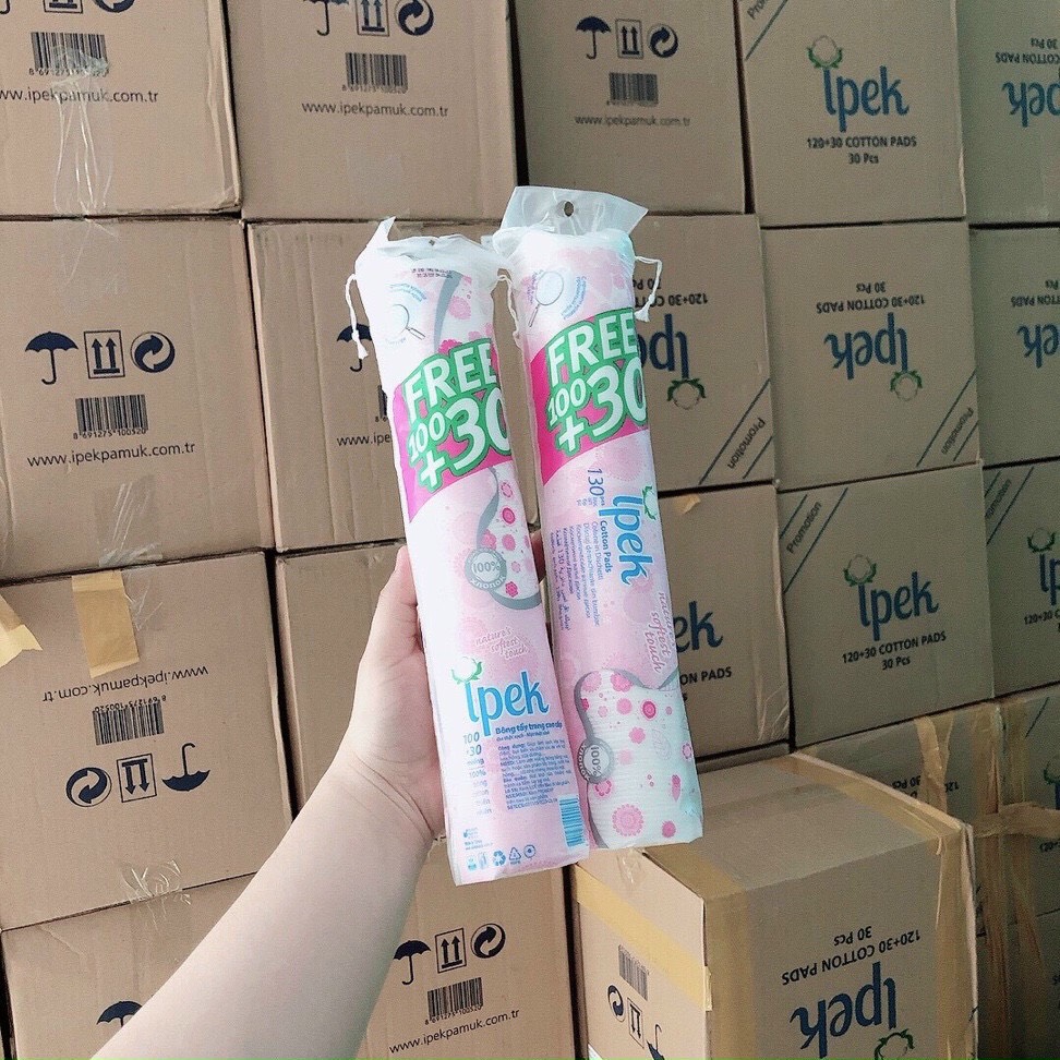 Bông tẩy trang Ipek 100 miếng+30 miếng free