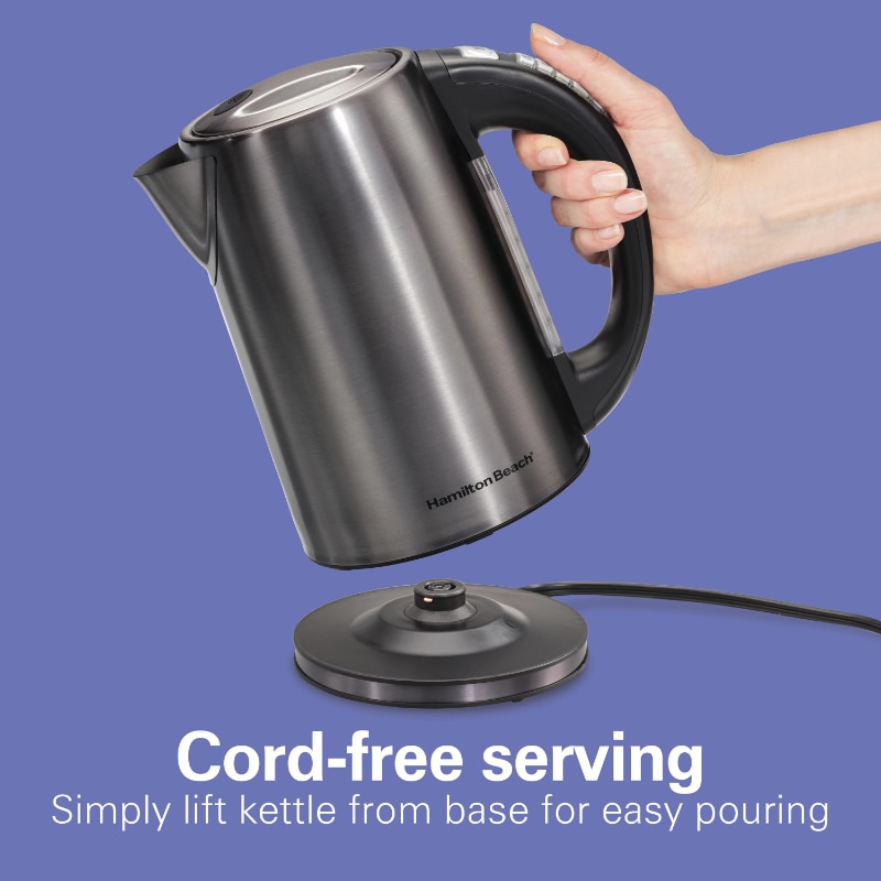 Hamilton Beach Variable Temperature Electric Kettle, 1.7 Liter, Brushed