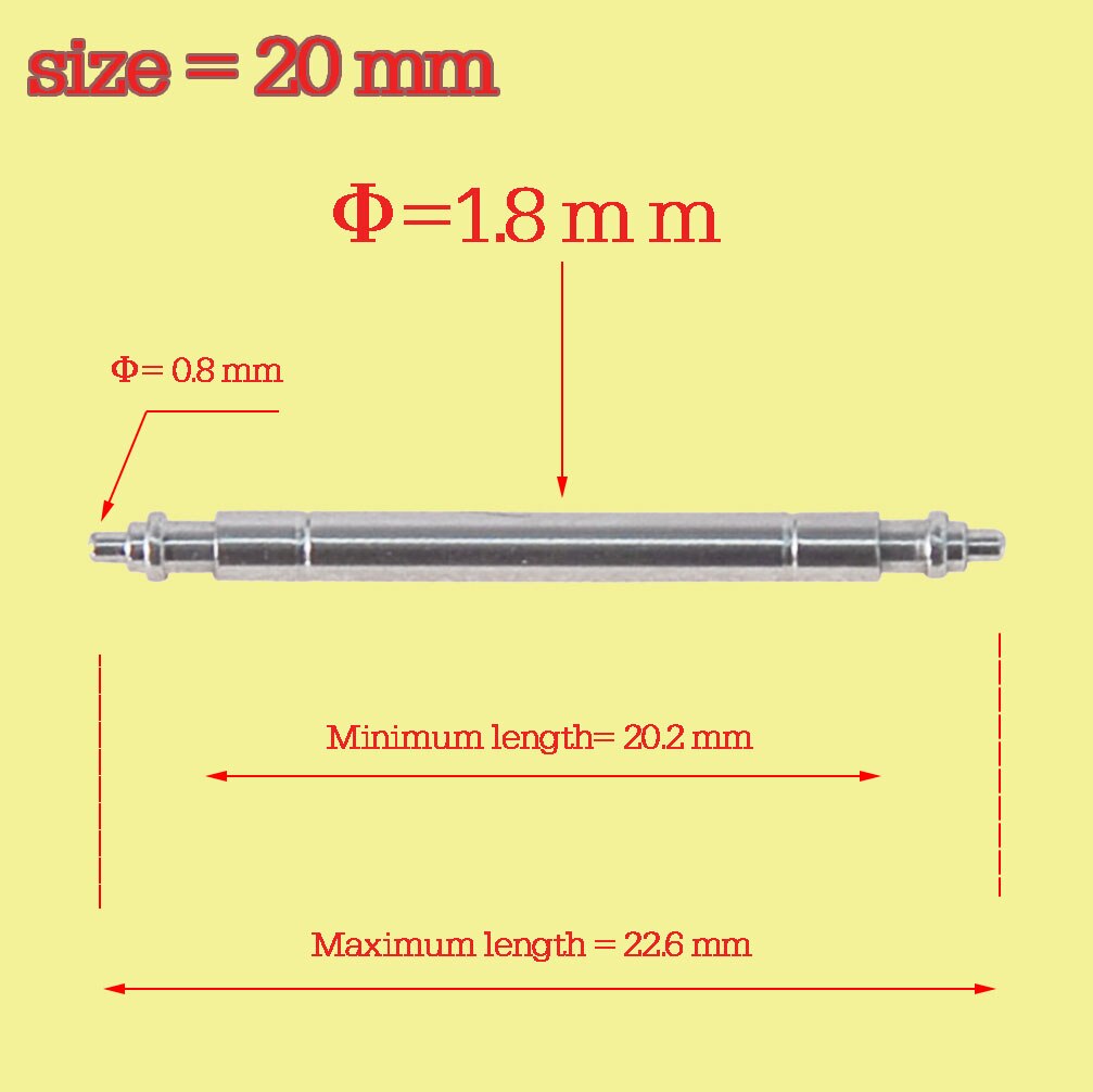 10 X WATCH SPRING BARS/PINS HIGH QUALITY 18Mm,20Mm, 1.8Mm Thick 316