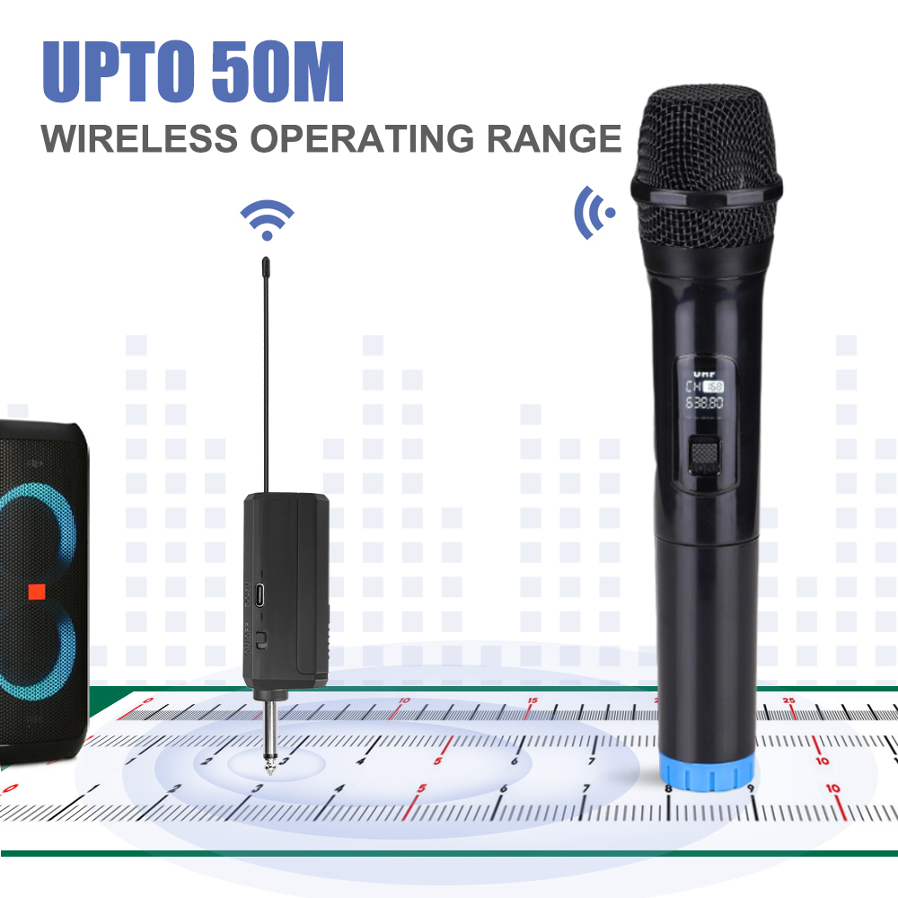 Mic-rô không dây năng động cầm tay micro Micro karaoke mic với Receiver sạc cho tiệc cưới Nhà thờ Câu lạc bộ